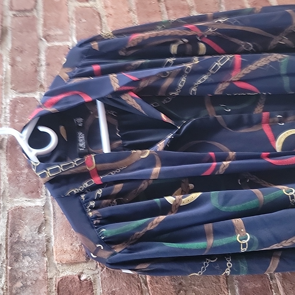 Lauren Ralph Lauren Womens iconic print Top, size 2X TTG